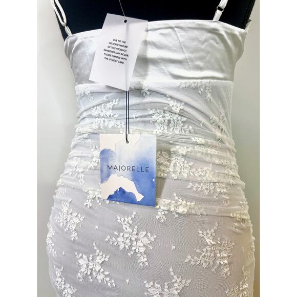 Majorelle Leonie Gown Maxi in White Size XS Floral Lace Sleeveless Lined Wedding - Picture 5 of 5